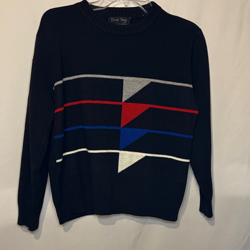 Vintage Black Geometric Sweater